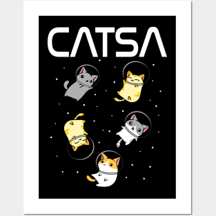 Funny Space Astronaut Cat Gifts Men Women Kids Cats Space Posters and Art